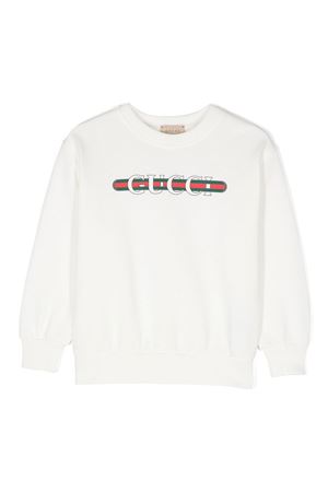 white cotton sweatshirt GUCCI KIDS | 793528XJGPJ9214